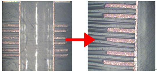 孔內Plasma除膠後PTH切片