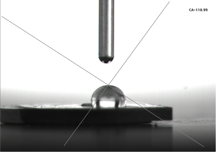 黄瓜视频污在线观看磁鋼片前的水滴角為：110.99度-黄瓜视频下载APP视频黄瓜视频污在线观看機